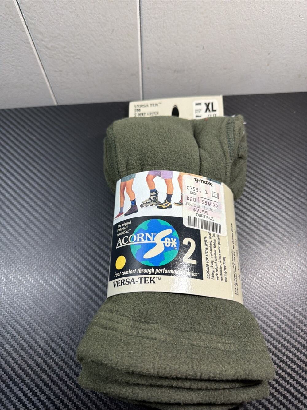 VTG Acorn Sox Ultra Fishing Hunting Fleece Socks Polartec Green XL NWT VV